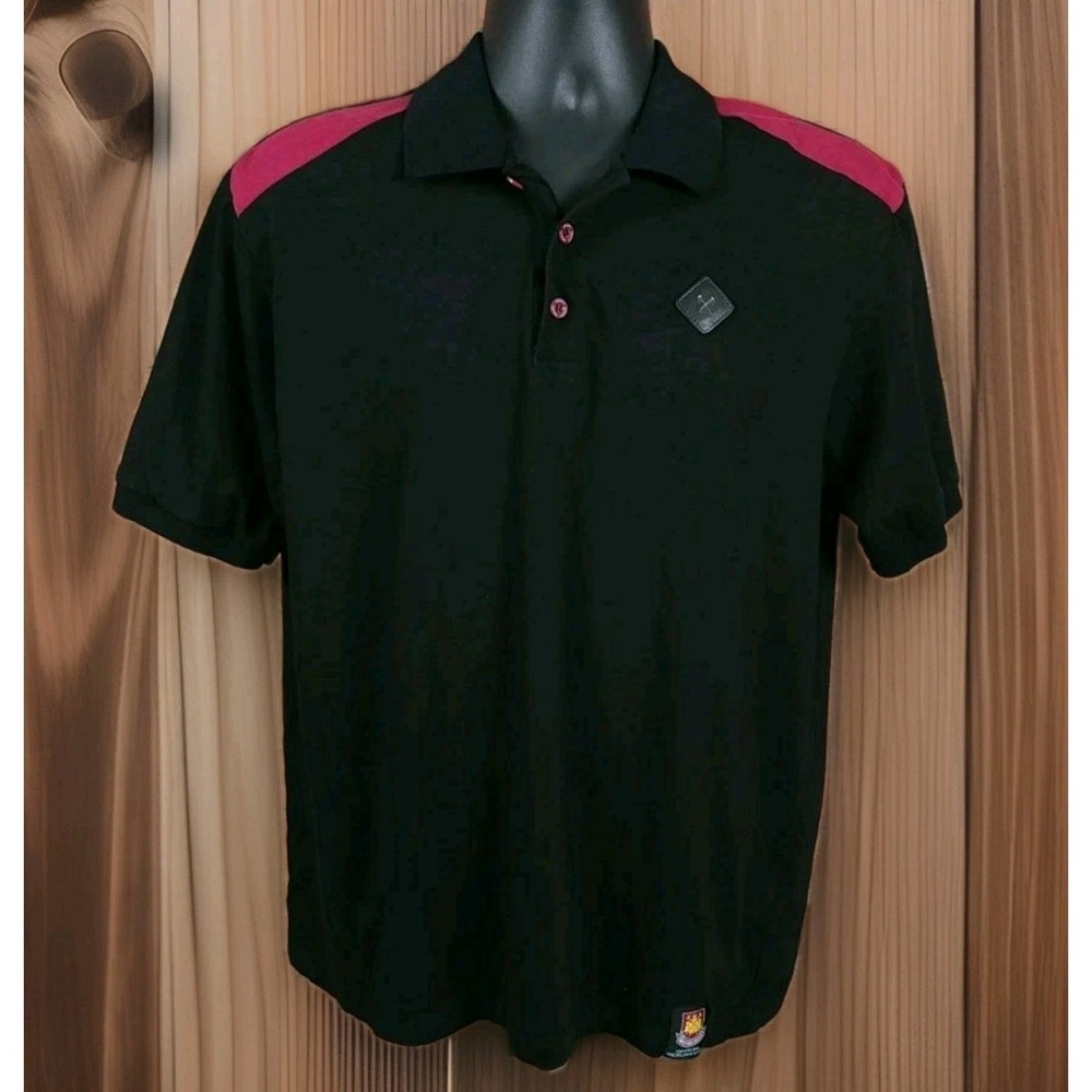 West Ham United‎ Football Jersey Polo Shirt Cotton Black Badge Size XL